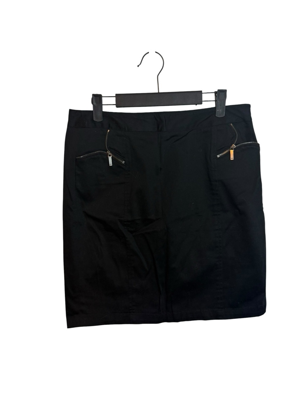 Anne Klein Classic Black Stretch Zipper Pencil Skirt